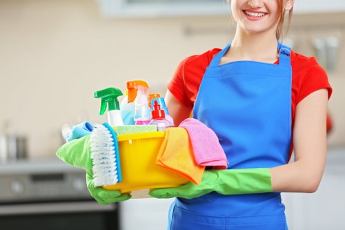 Carpet cleaner preparing equipment for a safe home cleaning job in Shooters Hill