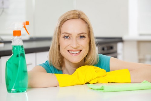 Local carpet cleaning service working on a living room carpet